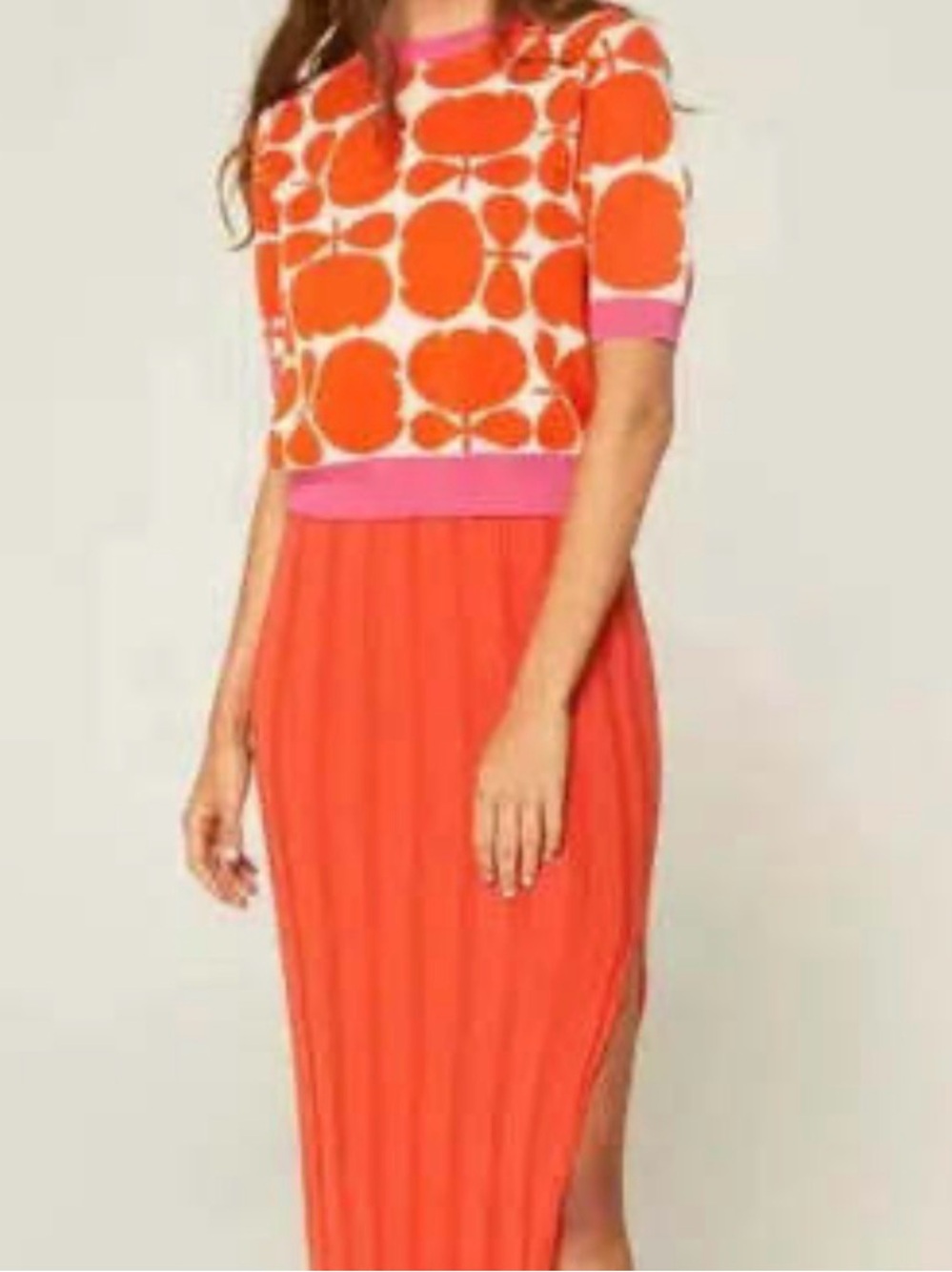 Women's Bright Orange Ribbed Pink summer sweater